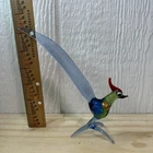 Vintage Murano Style Hand Blown Glass Bird Figure Made In Italy