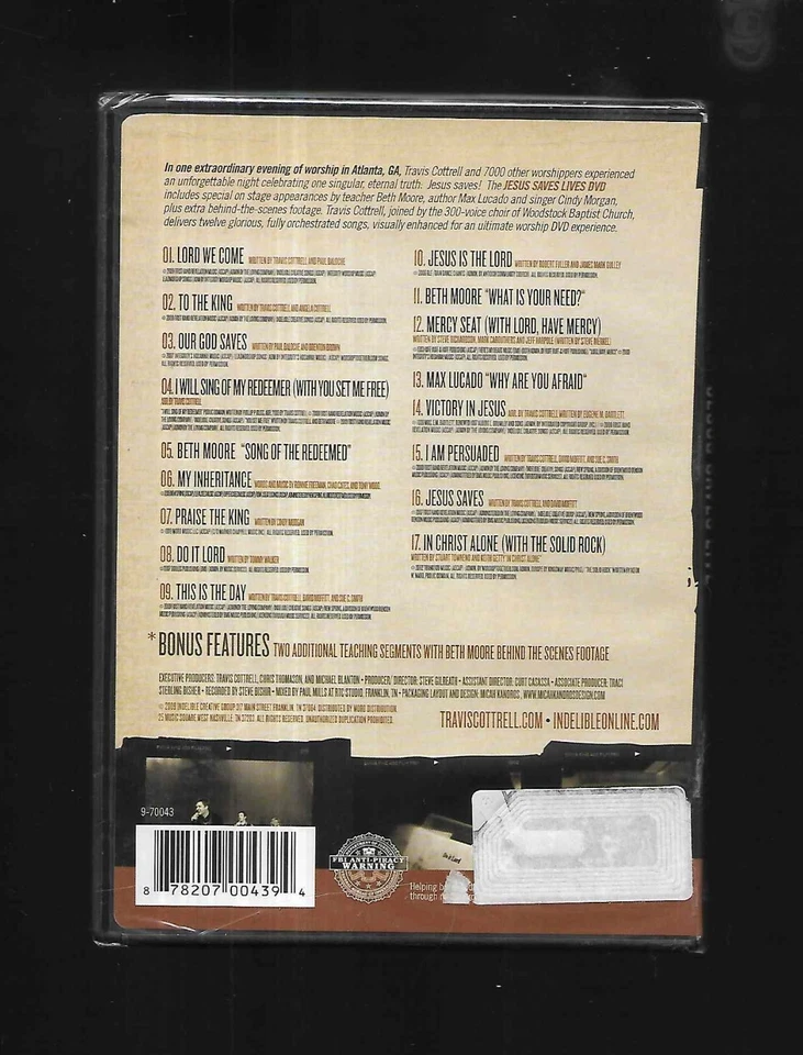 OOP * Steve Gilreath's TRAVIS COTTRELL : JESUS SAVES LIVE - Beth Moore - SEALED - Image 2 of 3