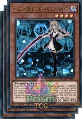X3 Playset 1st ed Sky Striker Ace - Raye Ultra Rare MAMA-DE004 Yugioh