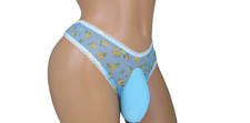 Blue Thong SISSY POUCH PANTIES Crossdress for Men Sz 28-46 XL