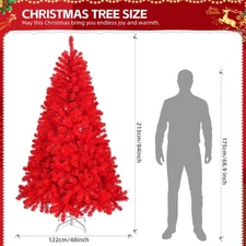 LEADZM 7 FT Pre-lit Artificial Christmas Tree, Hinged Xmas Pine Tree with 1100