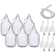 5L Glass Demijohn Screw Cap Bottle 5 Litre Carboy Wine Beer Airlock Bung Tube