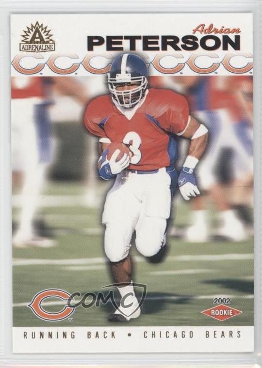 2002 Pacific Adrenaline Adrian Peterson #50 Rookie RC 0a1