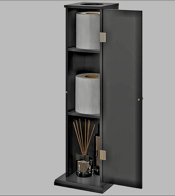 HOMCOM Small Toilet Paper Cabinet, Bathroom Corner Cabinet with Doors and Shelve