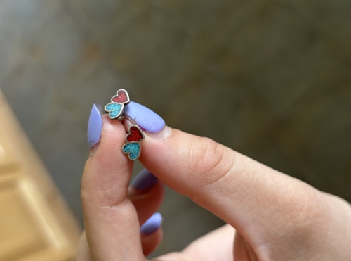 Sterling Silver Heart Stud Earrings