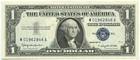 1 DOLLAR THE UNITED STATES OF AMERICA SILVER CERTIFICATES BLUE SEAL 1957 B SUP+