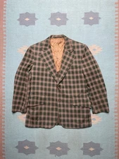 Vintage 1960s sport coat blazer Richman Brothers plaid 2 button men’s size 40R