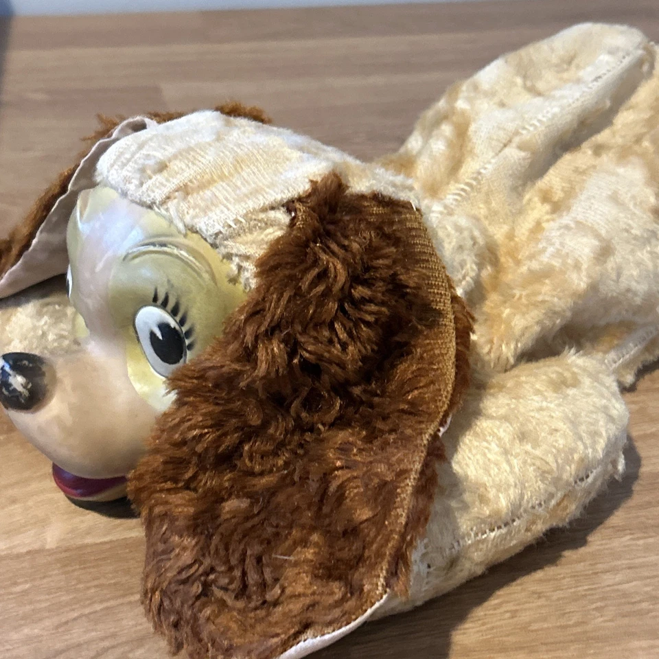 Figura de juguete de peluche de perro dama y vagabundo de Disney cara de goma Gund de la década de 1950 Foto 4 de 4