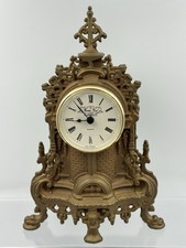 Thomas Kent London French Style Ormolu Mantel Clock Quartz Vintage 24cm
