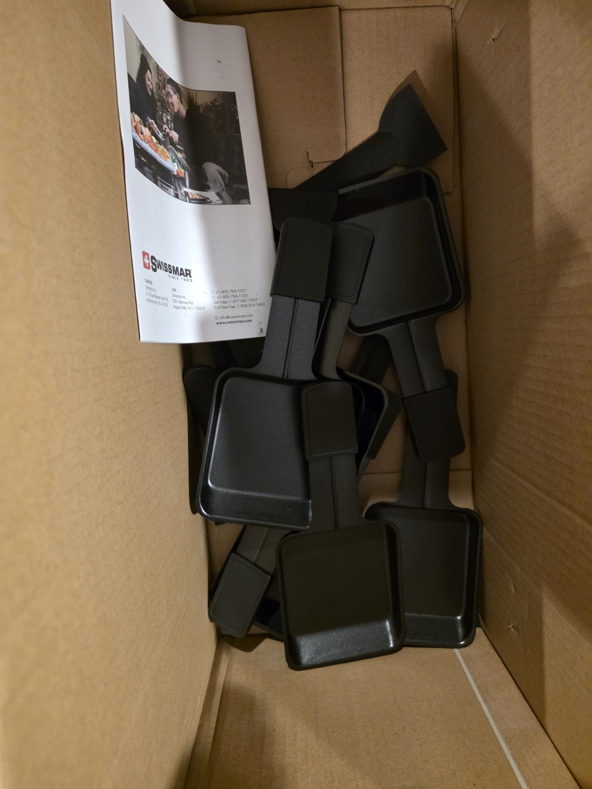 Swissmar Classic Raclette Grill - Red Non-Stick Reversible - 8 Person 6 Pans