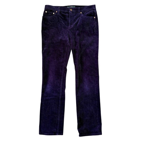 Lauren Ralph Lauren Purple Corduroy Classic Straight Leg Pants Women's 6 Stretch