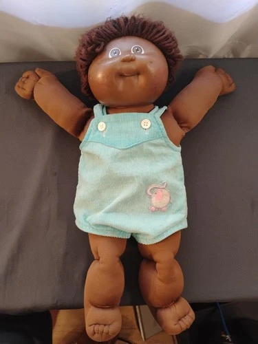 Vintage 1984 Cabbage Patch Kids AA Boy Doll Yarn Hair Elephant Overalls