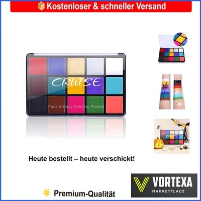 Theaterschminke 15 Farben Körperfarben Set hypoallergen sicher für Kinder und...