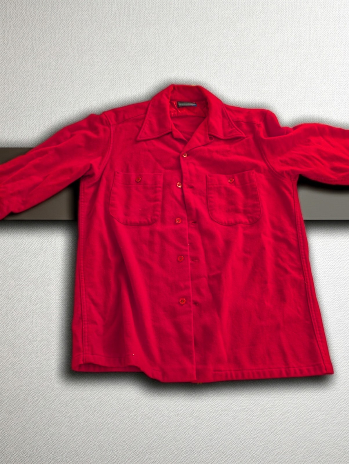 Vintage Pendleton Red Wool Button Jacket Loop Col… - image 1