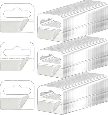 800 Pcs Clear Slot Hole Hanging Tabs 1-8/10'' ×1-3/5'' Plastic Self Adhesive Ha...
