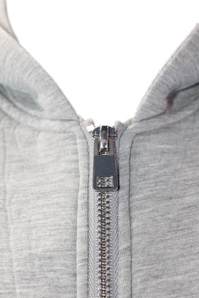 Moletom com capuz Zara feminino zíper completo cinza tamanho M - Imagem 4 de 4