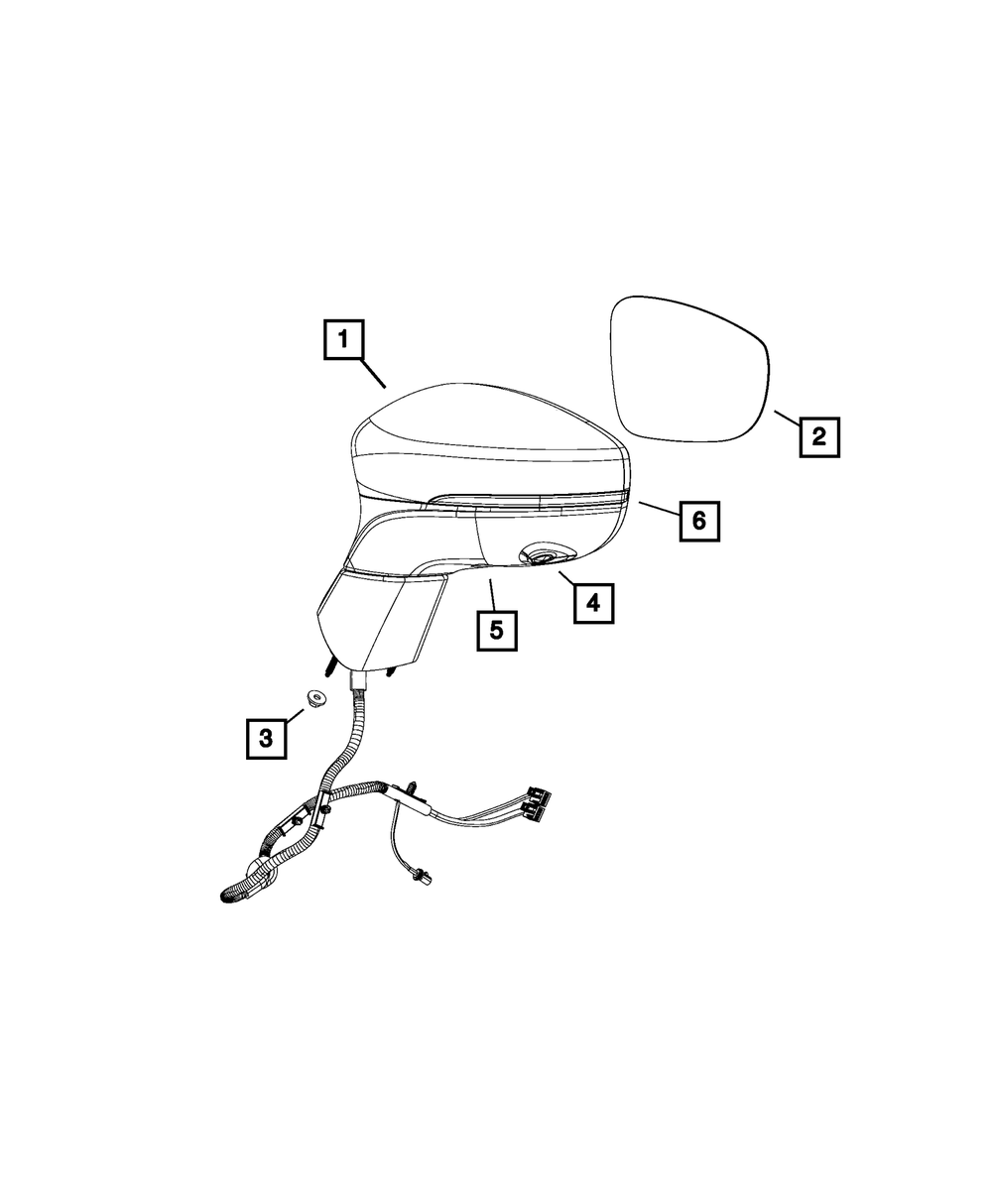 Genuine Mopar Outside Rear-View Mirror Right 7LY54SSEAA