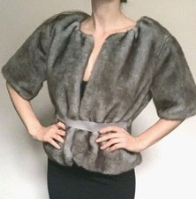 NWT $168 Simply Vera Wang Gray Faux Fur Evening Jacket Plus XL *AS IS*