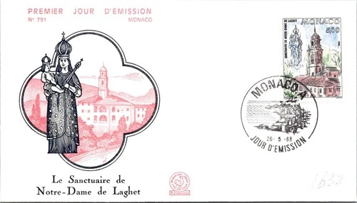 Monaco SC# 1632 FDC 1988 The Sanctuary of Our Lady of Laghet - A02918