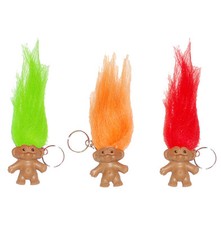 24x RETRO MINI TROLL KEYRING PARTY TOY LOOT BAG FILLERS (K90072)