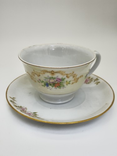 Vintage Footed Cup and Saucer - Set of 2