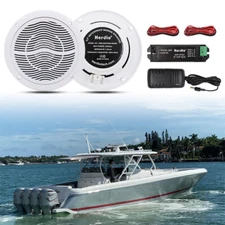 Herdio 6.5" 120W Bluetooth Marine Speakers for Car Home Outdoor Waterproof 