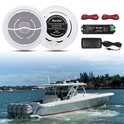 Herdio 6.5'' 120W Bluetooth Marine Speakers for Car Home Outdoor Waterproof 