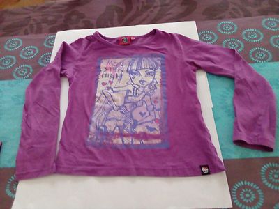 SCHÖNES MÄDCHEN T-SHIRT ''MONSTER HIGH'' GRÖSSE 8 JAHRE MARKE ''TVMANIA'' SEHR GUTER ZUSTAND