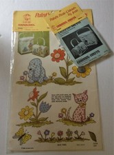 Vintage 1969 CALICO CAT DOG Decoupage Purse PRINTS 3 DIMENSIONAL CUT-OUTS