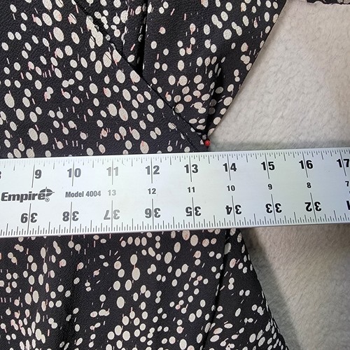 Max Studio Black Polka Dot Ruffle Flowy Sexy Swing Wrap Women Dress Plus Size 1X - Picture 10 of 21