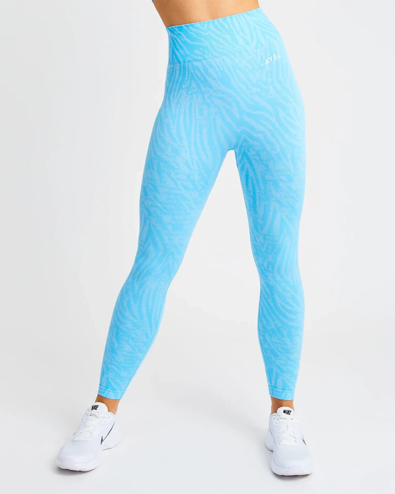 AYBL Womens Small Evolve Animal Seamless Leggings Gym Blue