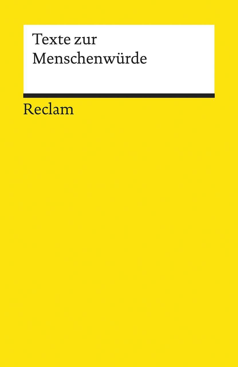 Thumbnail - Texte Zur Menschenwürde | Franz Josef Wetz | Taschenbuch | Reclam