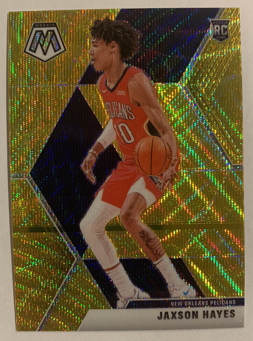 2019-20 Panini Mosaic Jaxson Hayes 221 GOLD WAVE PRIZM Rookie RC SP Pelicans