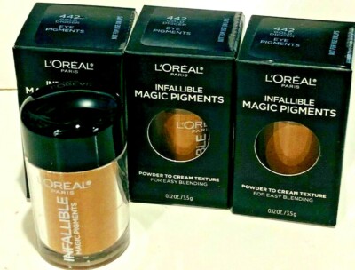 L Oréal Infallible Magic Pigments #442 GOLD DIGGER Loose Eye Shadow 3 EYESHADOWS
