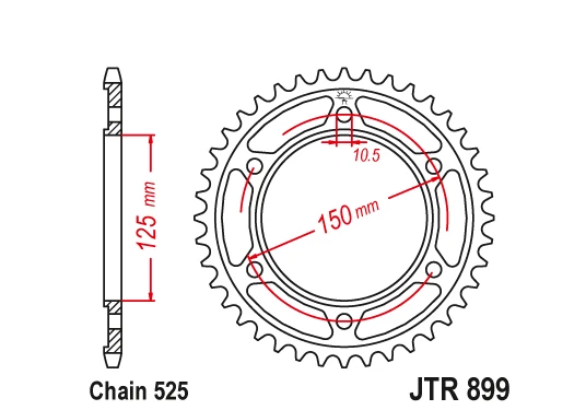 Стальная задняя звездочка JT 42T 42 зуба KTM 1190 Adventure 2013-2016 - Изображение 2 из 4