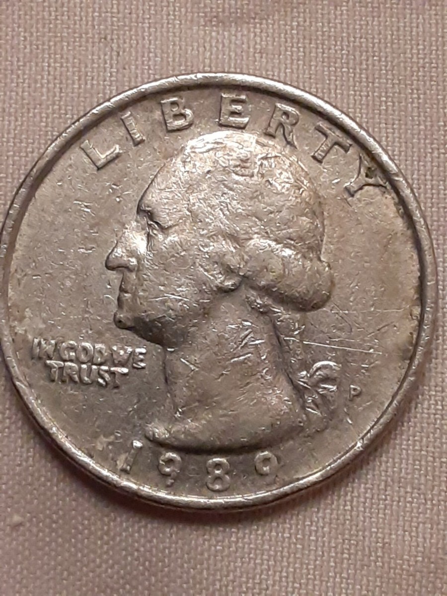 1989 P WASHINGTON QUARTER RARE ( EYE ) SHUT * DIE CLASH