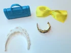 VTG Lot of Barbie Doll Accessories Tiaras Briefcase Hair Bow