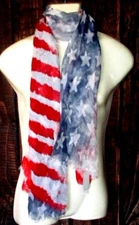 COTTON ON AMERICAN FLAG STARS AND STRIPES LIGHTWEIGHT SCARF 