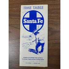 Santa Fe AT&SF Railway System Passenger Time Tables April 1964 with Fare Sheet (