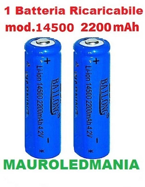 Batteria AA Pila Litio Ricaricabile 3.7V 2200 mAH TA SOFTAIR Torcia Ministilo PV
