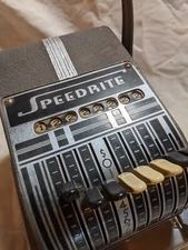 VINTAGE HALL-WELTER CO. INC SPEEDRITE CHECK stamper machine art deco display 