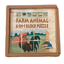 Farm Animal 6-In-1 Block Puzzle by Wild Explorers