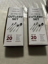 40 Piece Cutlery Set (2 ea 20 Piece Sets) by Finedine Stainless Steel NEW