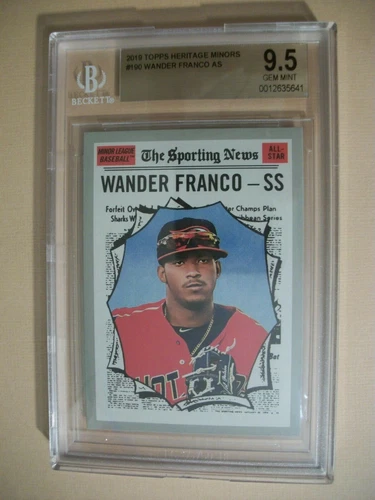 WANDER FRANCO 2019 Topps Heritage Minors #190 BGS GEM MINT 9.5 Rays pop 1