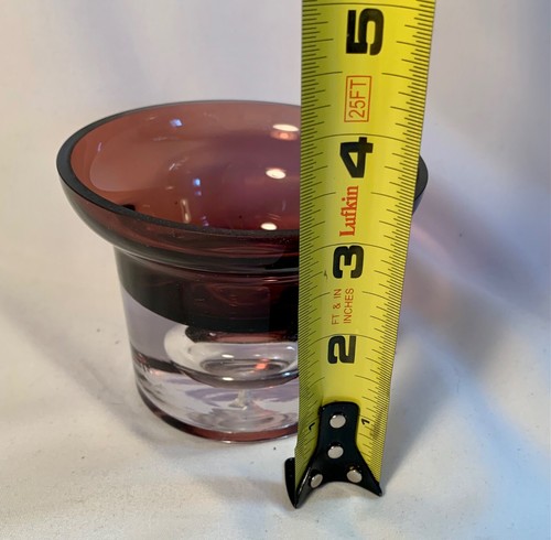 Vintage MCM Amethyst Nut Dish Trinket Votive Candle Holder with Bubble Base - Picture 4 of 5