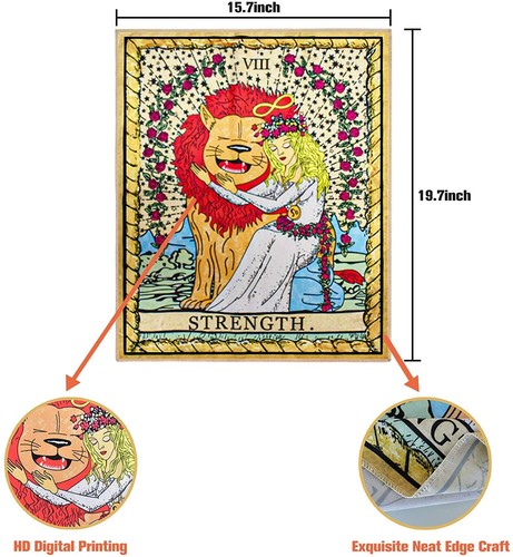 ZeeDix 4Pcs Tarot Tapestry Constellation Wall Hanging Room Decor Ancient Mystery - Picture 6 of 6