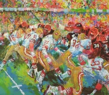 LeRoy Neiman SILVER DOME SUPER BOWL Football Vintage Art Print Bookplate 228