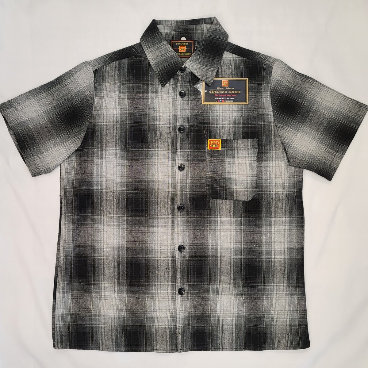 FB County Short Sleeves Checker Flannel Shirts Button-up | eBay