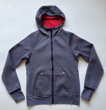 Nike Women s Zip Up Hoodie Medium Gray Red Lining Thumb Hole