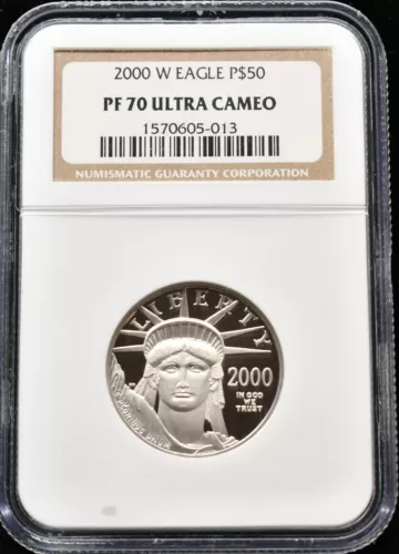 2000-W $50 American Platinum Eagle NGC PF 70 Ultra Cameo #24APR157